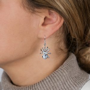 Crystal Spider Drop Earrings