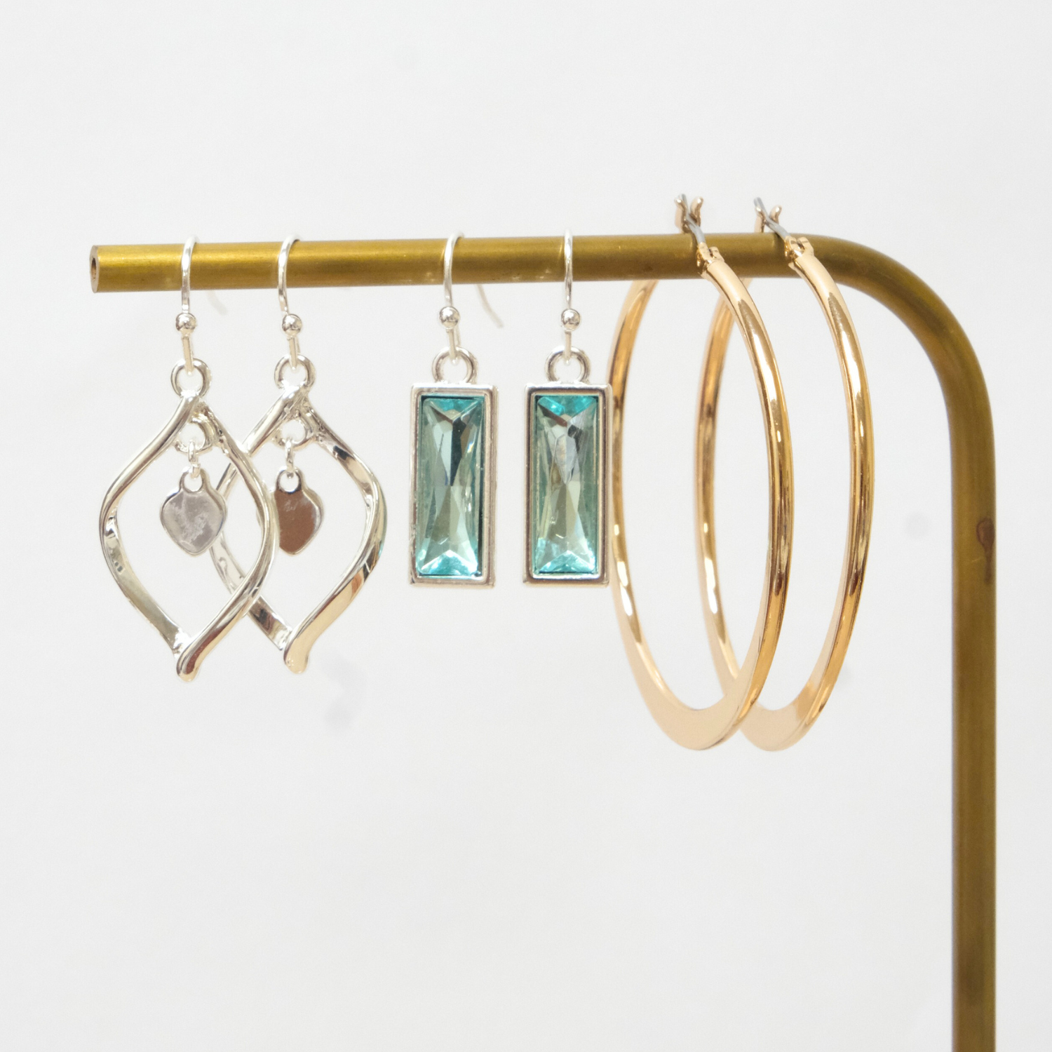 Silver Swirl Drop with Heart Insert - Image 4