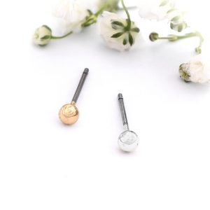 3mm Small Gold / Silver Ball Stud Earrings