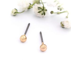 3mm Small Gold / Silver Ball Stud Earrings