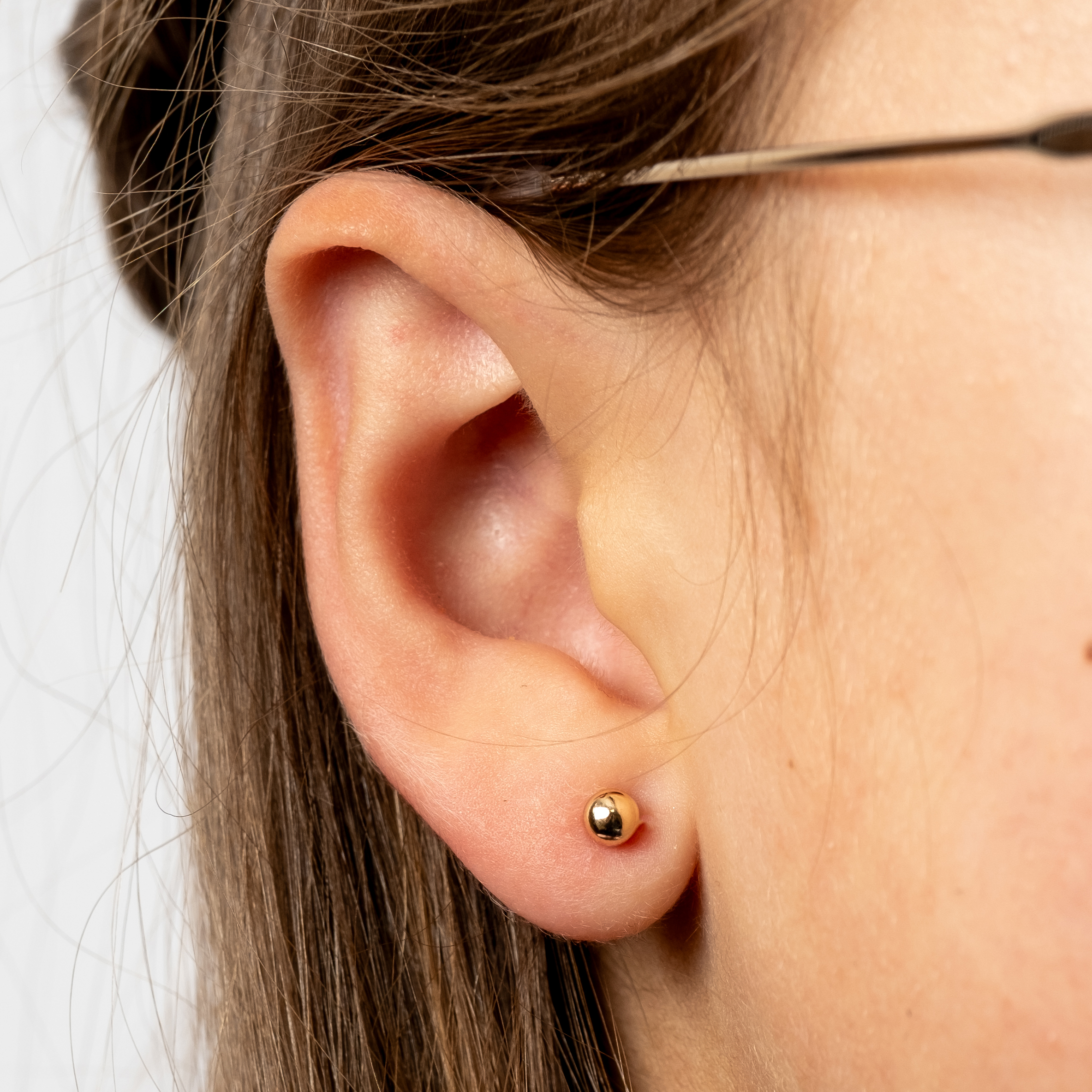 4mm Silver / Gold Ball Stud Earrings for Sensitive Ears