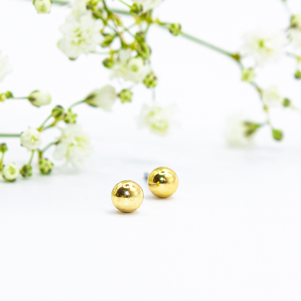 Multipack of Gold Ball Stud Earrings - 4mm Gold Ball Studs ES30 3
