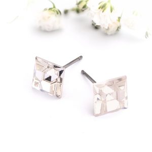 Large Square Crystal Stud Earrings