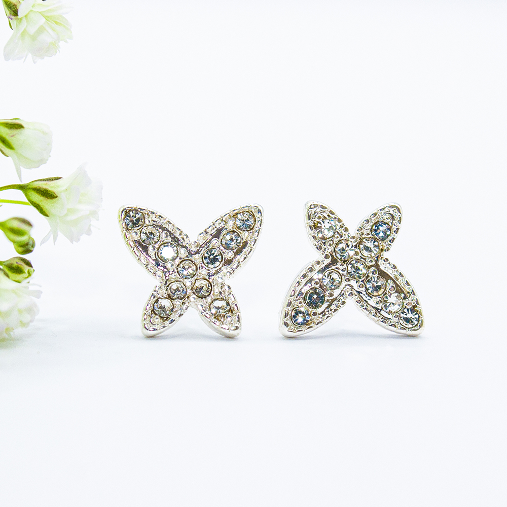 Butterfly Cubic Zirconia Stud Earrings - Butterfly Cubic Zirconia Stud Earrings CZ879995B 2