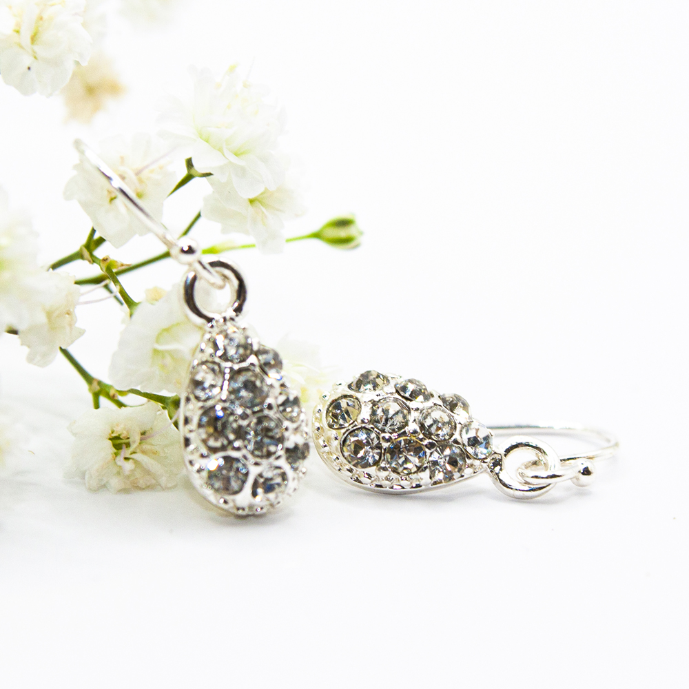 Multifaceted Crystal Drop Earrings - 4 Colour Options - Clear Multifaceted Crystal Drop Earrings ES41