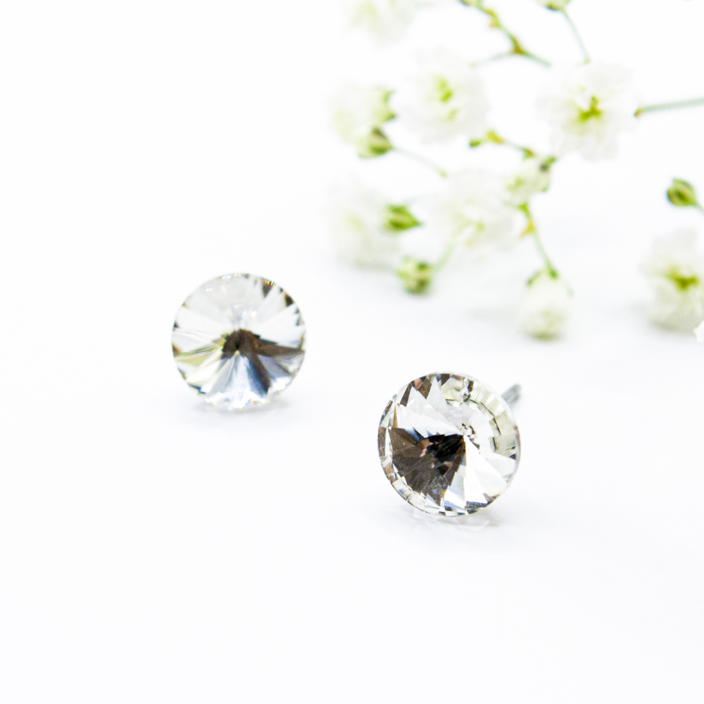 10mm Clear Crystal Stud Earrings