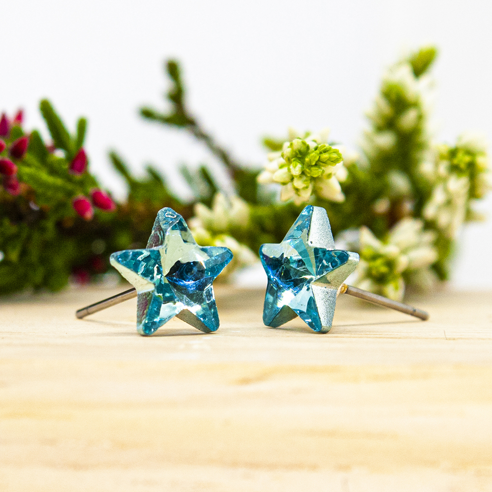 Crystal Star Stud Earrings - 2 Colour Options - Crystal Star Stud Earrings ES73 1
