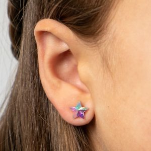 Clear Crystal Star Stud Earrings