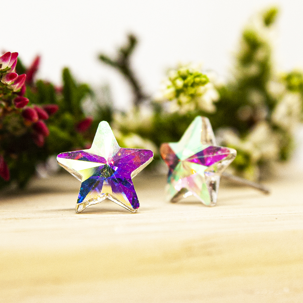 Crystal Star Stud Earrings - 2 Colour Options - Crystal Star Stud Earrings ES75 4