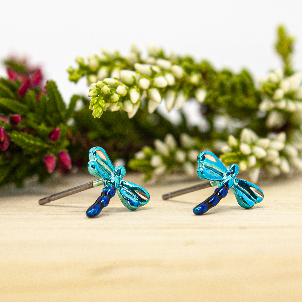 Dragonfly Multicoloured Stud Earrings - Dragonfly Multicoloured Stud Earrings ES79 1