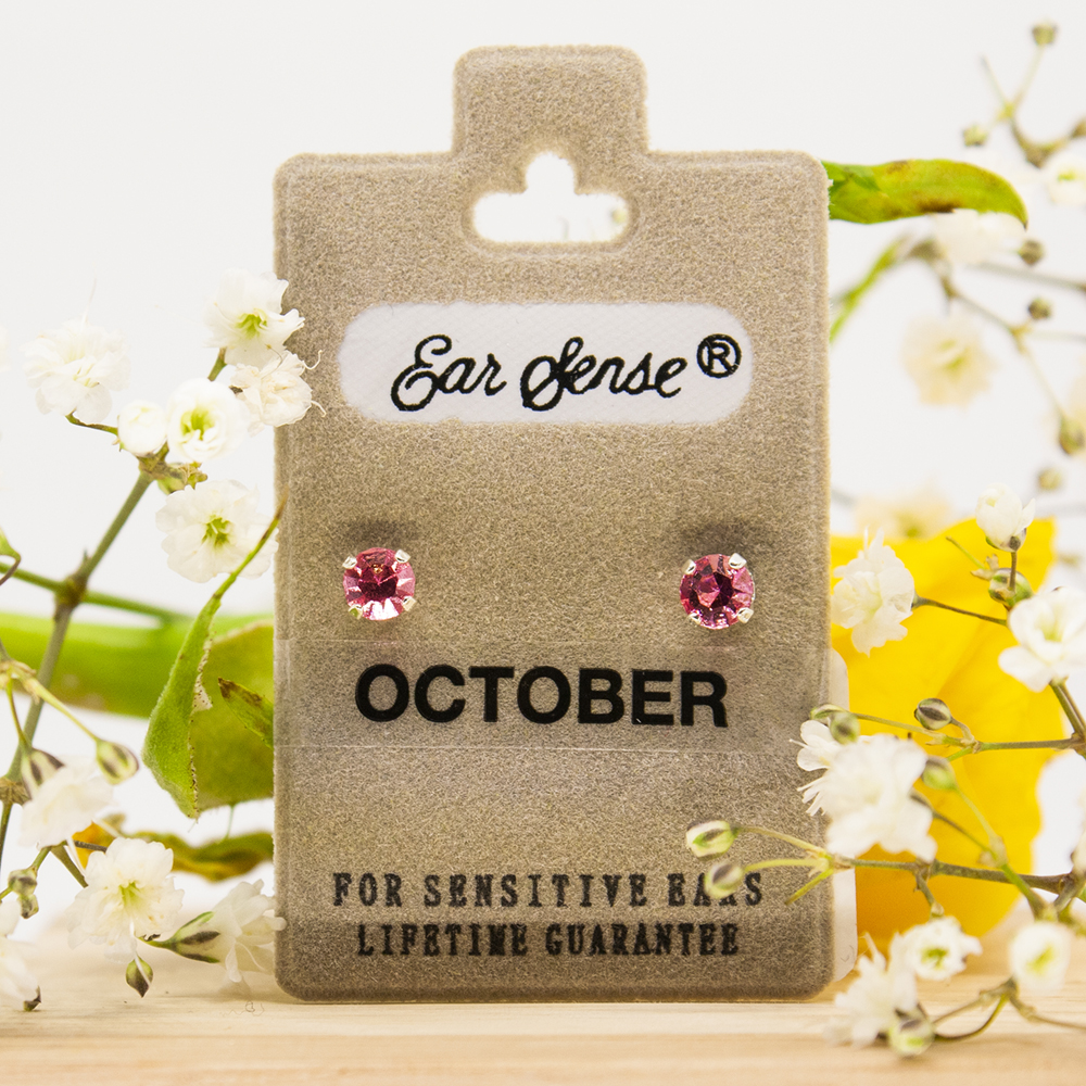 October Birthstone Earrings - ES10 October Birthstone Card