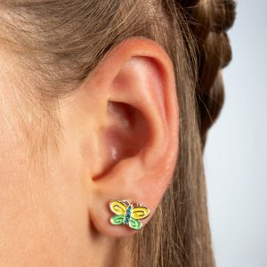 Yellow Butterfly Stud Earrings