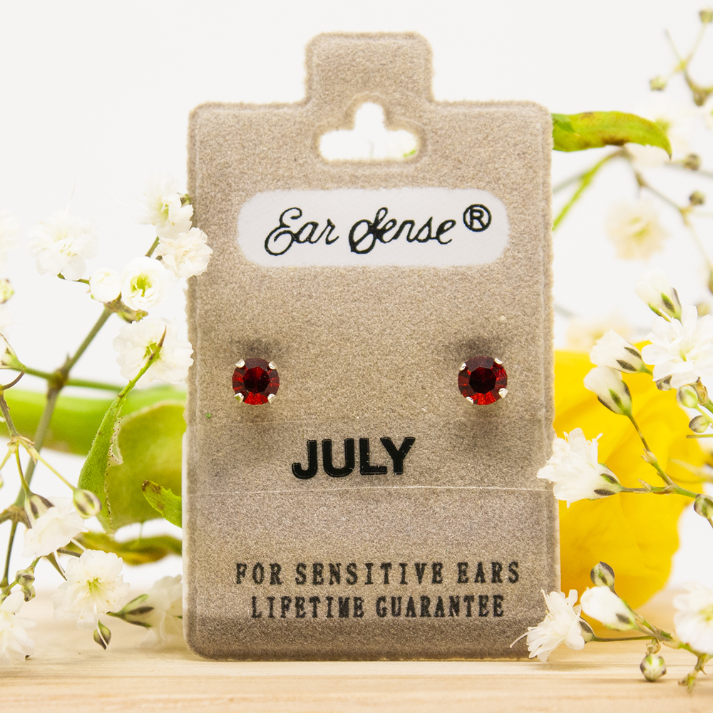 July Birthstone Earrings - ES7 July Birthstone Card