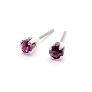 4mm Amethyst Stud Earrings