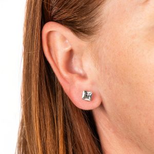 Small Square Crystal Stud Earrings
