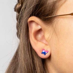 Butterfly Stud Earrings Multicoloured