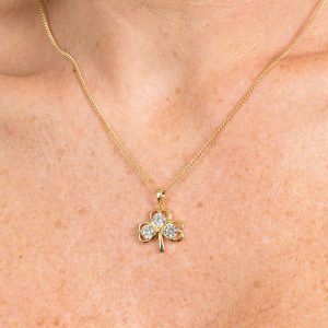 Gold Shamrock Necklace