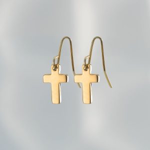 Gold / Silver Cross Drop Earrings