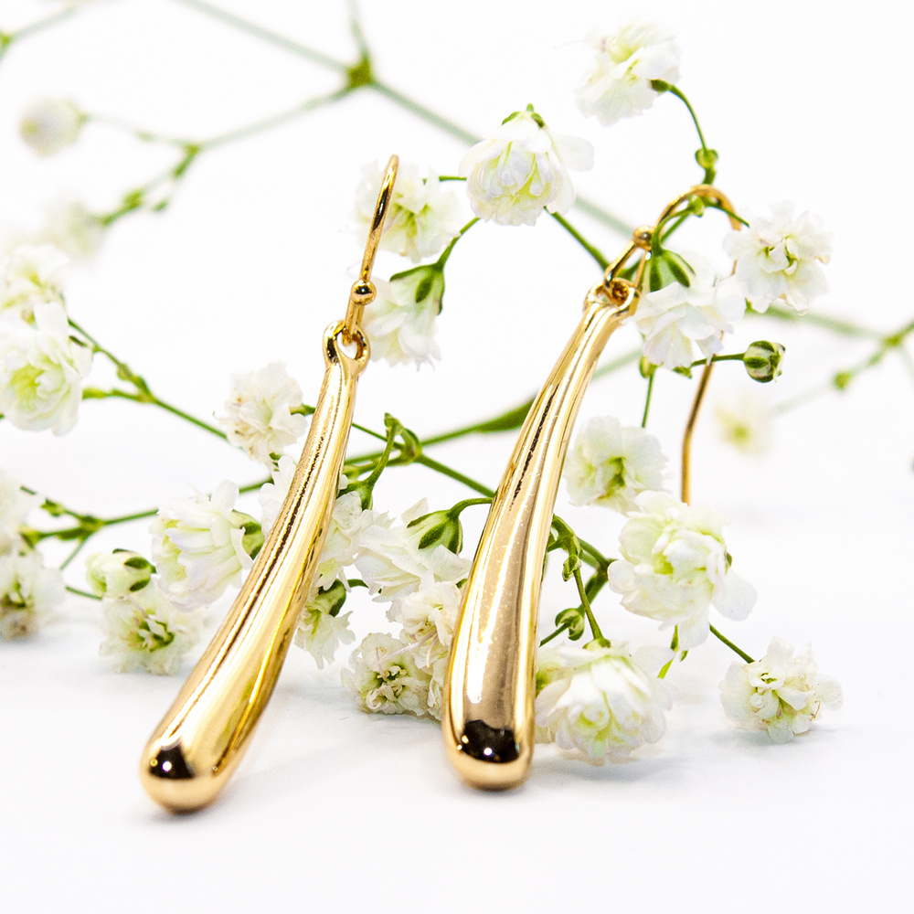 Gold / Silver Drop Bar Earrings - Gold Drop Bar Earrings ES104 5