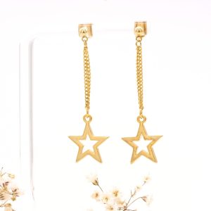 Gold Star Drop Earrings