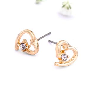 Gold / Silver Open Heart Crystal Earrings