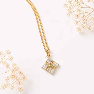 Gold Trinity Shape Necklace