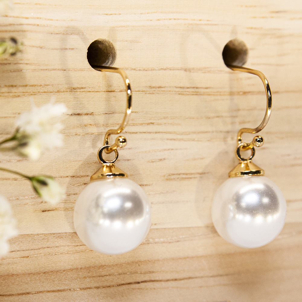 Gold and Pearl / Silver and Pearl Drop Earrings - IMG 0499