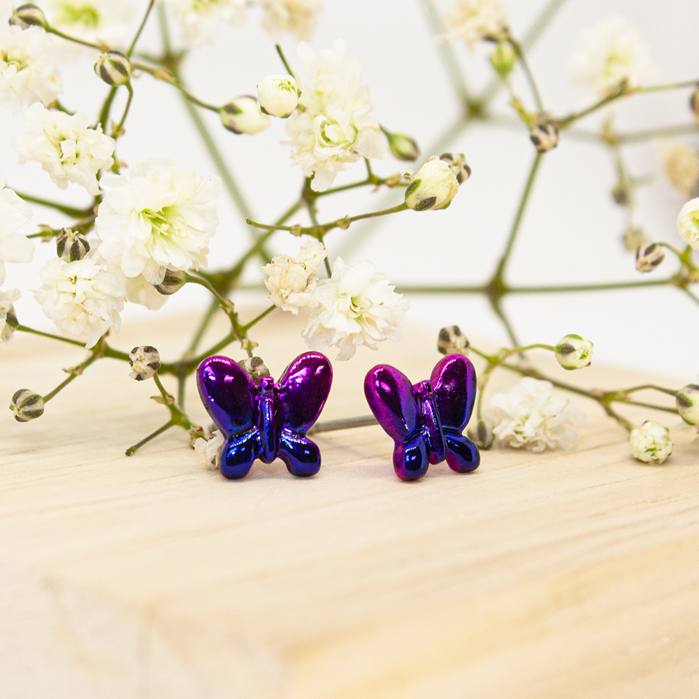 Butterfly Stud Earrings Multicoloured - IMG 0597