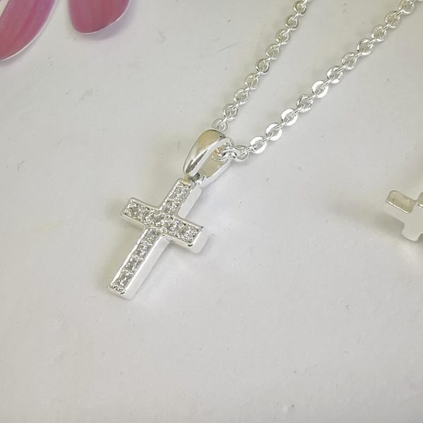 Silver CZ Cross Necklace Set - IMG 20210702 130317 edit 97030868515399 scaled 1