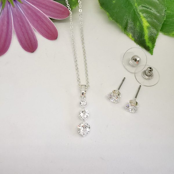 Silver 3 CZ Drop Necklace Set - IMG 20210702 141144 edit 100236180570639 scaled 1