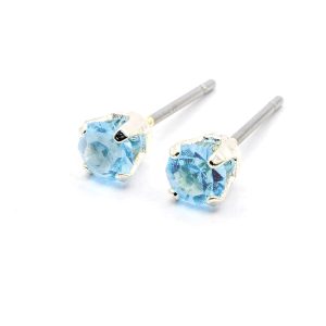 4mm Sky Blue Stud Earrings