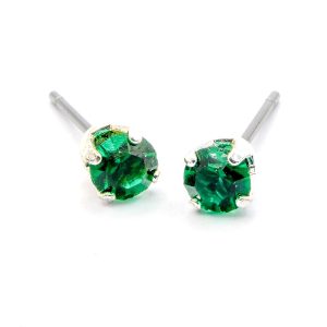 4mm Emerald Stud Earrings