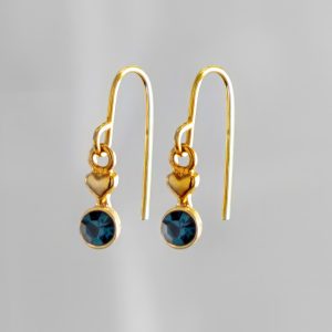 Gold and Cerise Pink / Navy Drop Earrings
