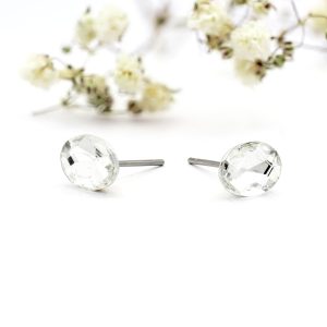 Oval Crystal Stud Earrings