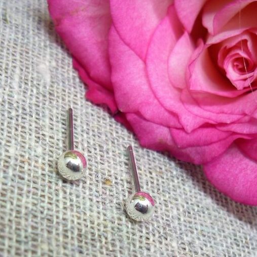 3mm Small Gold / Silver Ball Stud Earrings - P1010827 2 scaled e1618924165824