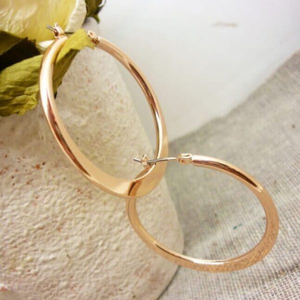 40mm Rose Gold / Silver Hoop Earrings - P1020048 scaled e1619515423224
