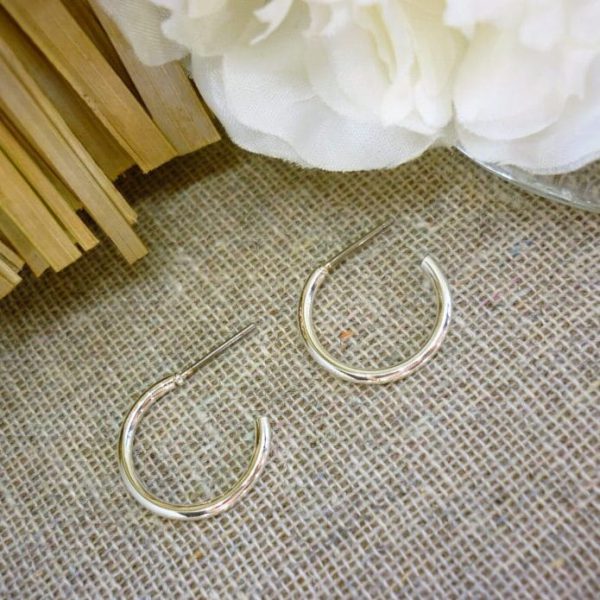 17mm Small Silver Posted Hoop Earrings - P1020641 scaled e1619507585786