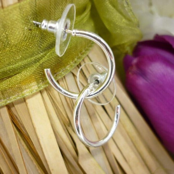 17mm Small Silver Posted Hoop Earrings - P1020651 scaled e1619507547963