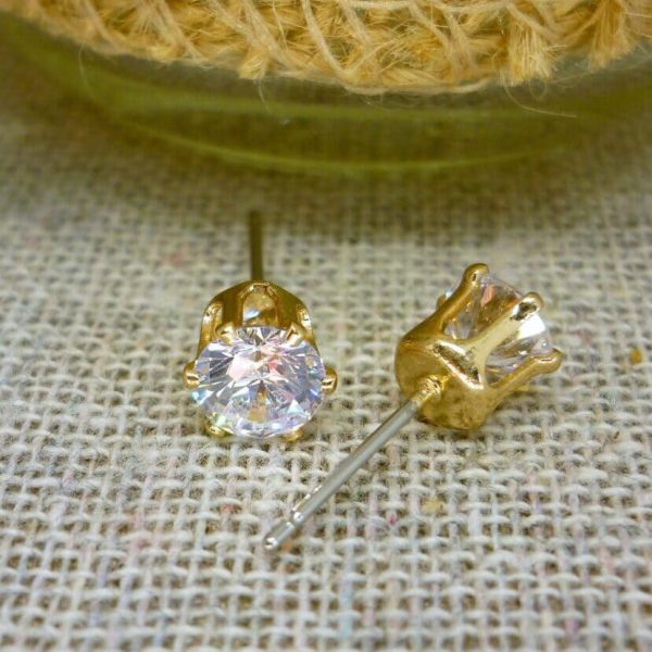 Cubic Zirconia Gold Earrings - Multiple Sizes - P1020791 scaled e1619101506542