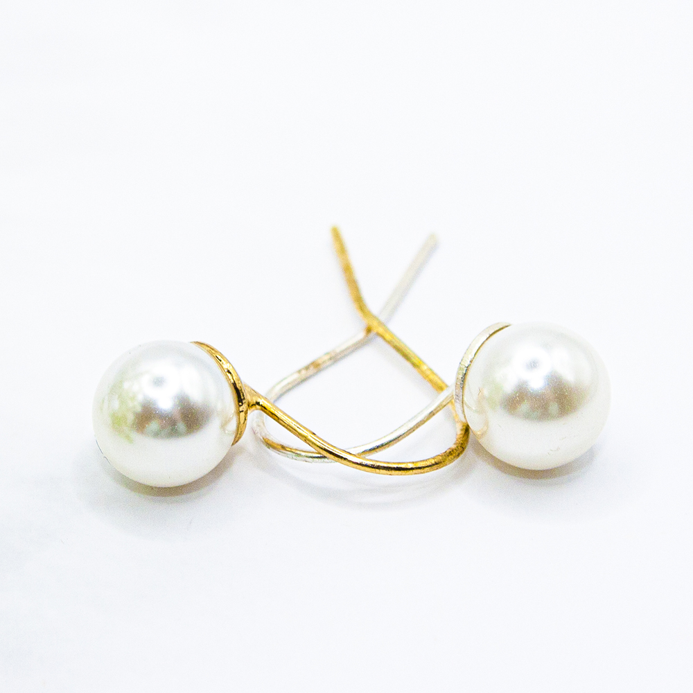 Pearl & Gold / Pearl & Silver Fish Hook Drop Earrings - Pearl Gold Pearl Silver Fish Hook Drop Earrings GT97 GT98 2