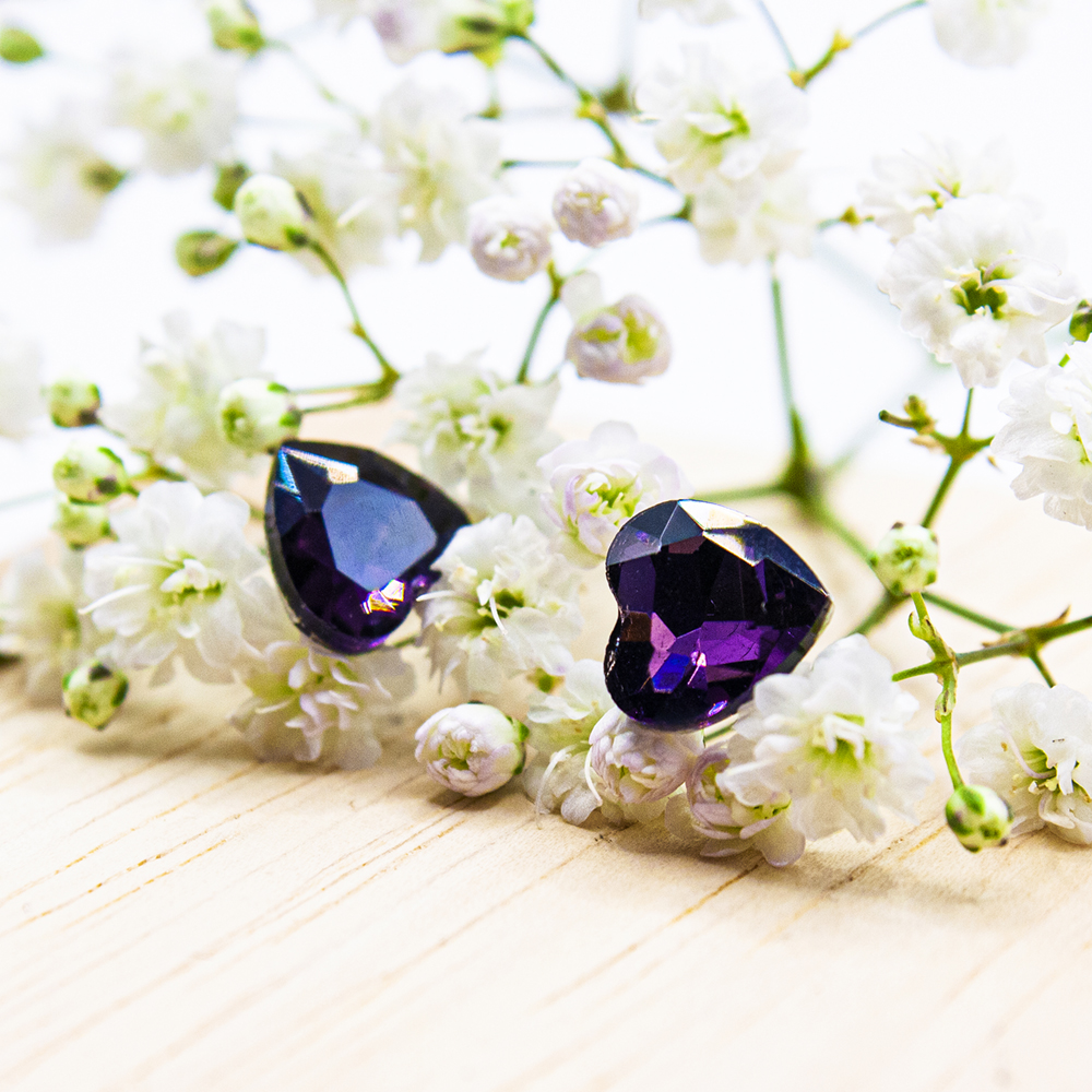 Red / Purple Heart Earrings (Buy 1 Get 1 Free!) - Purple Heart Earrings GT79 1
