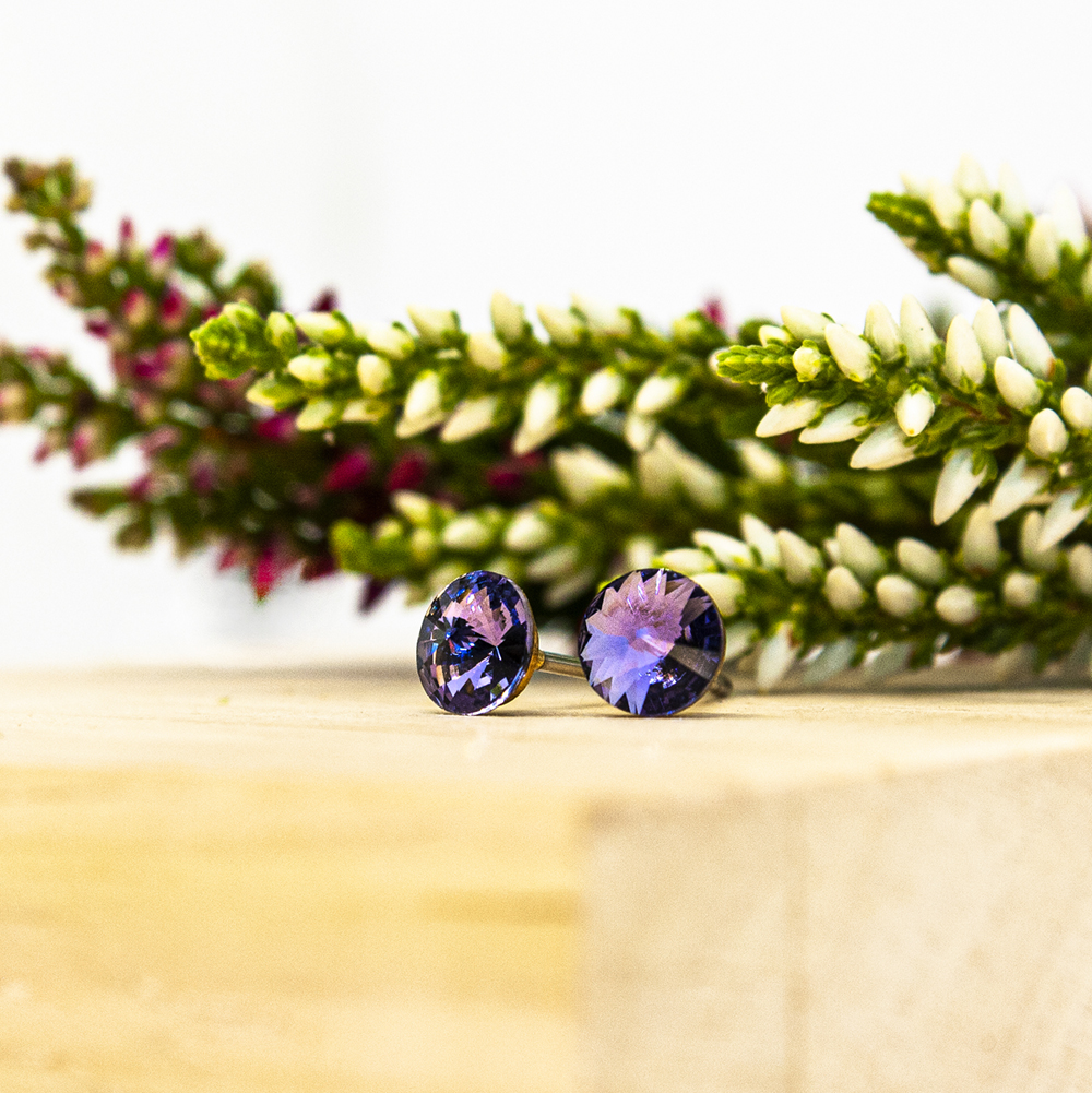 Iridescent Stud Earrings - 3 Colour Options - Purple Iridescent Stud Earrings GT34 1
