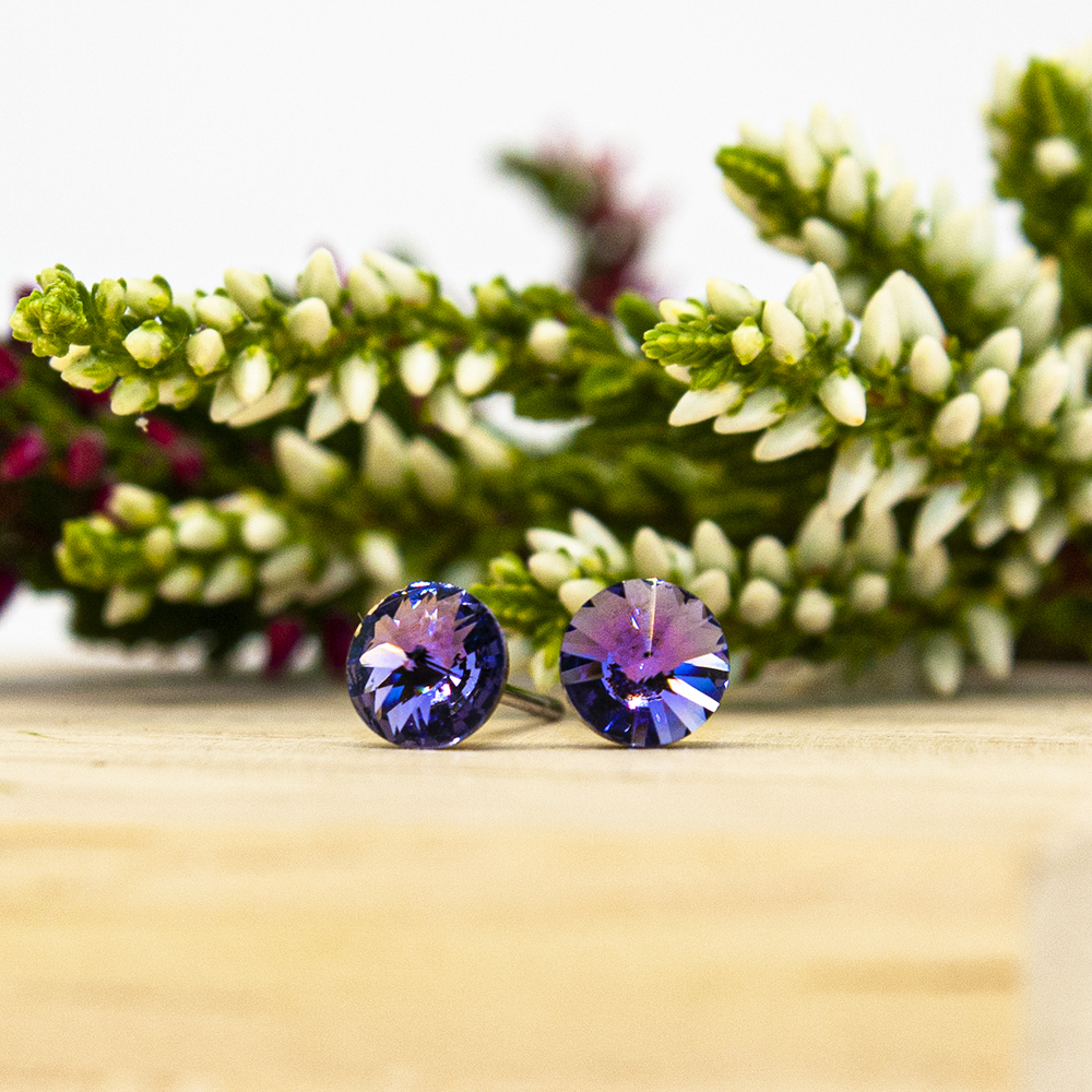 Iridescent Stud Earrings - 3 Colour Options - Purple Iridescent Stud Earrings GT34 3