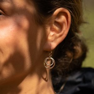 Double Circle Drop Earrings