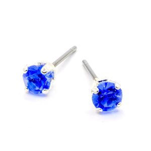 4mm Sapphire Stud Earrings
