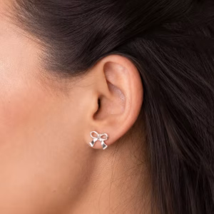 Silver Bow Earrings