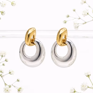 Silver and Gold Stud Earrings