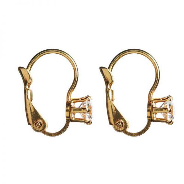 Gold Cubic Zirconia Hoop Earrings - es 320 A