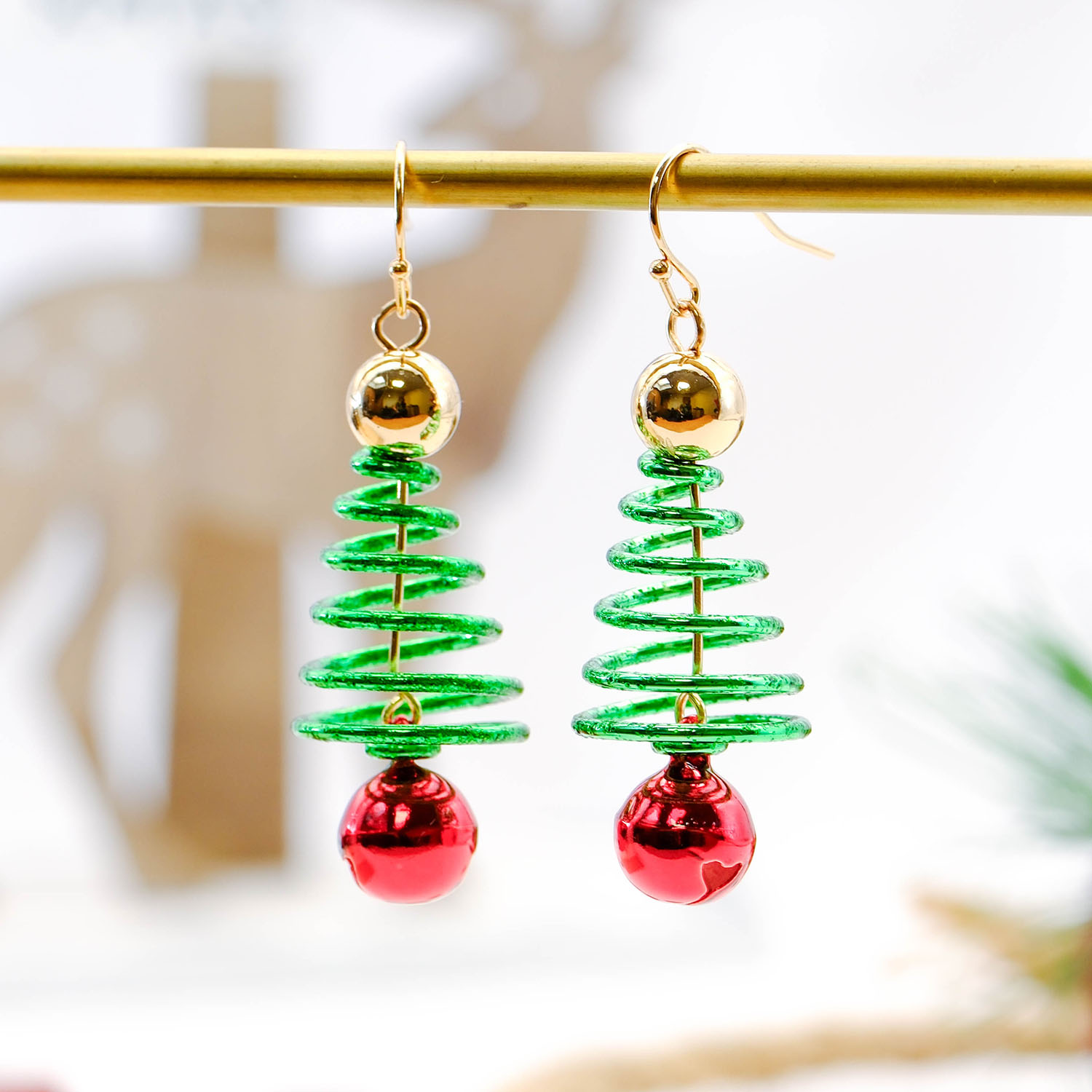 Christmas Earrings. Tree.