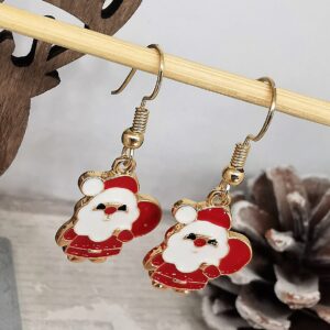 Gold Santa Drop Earrings